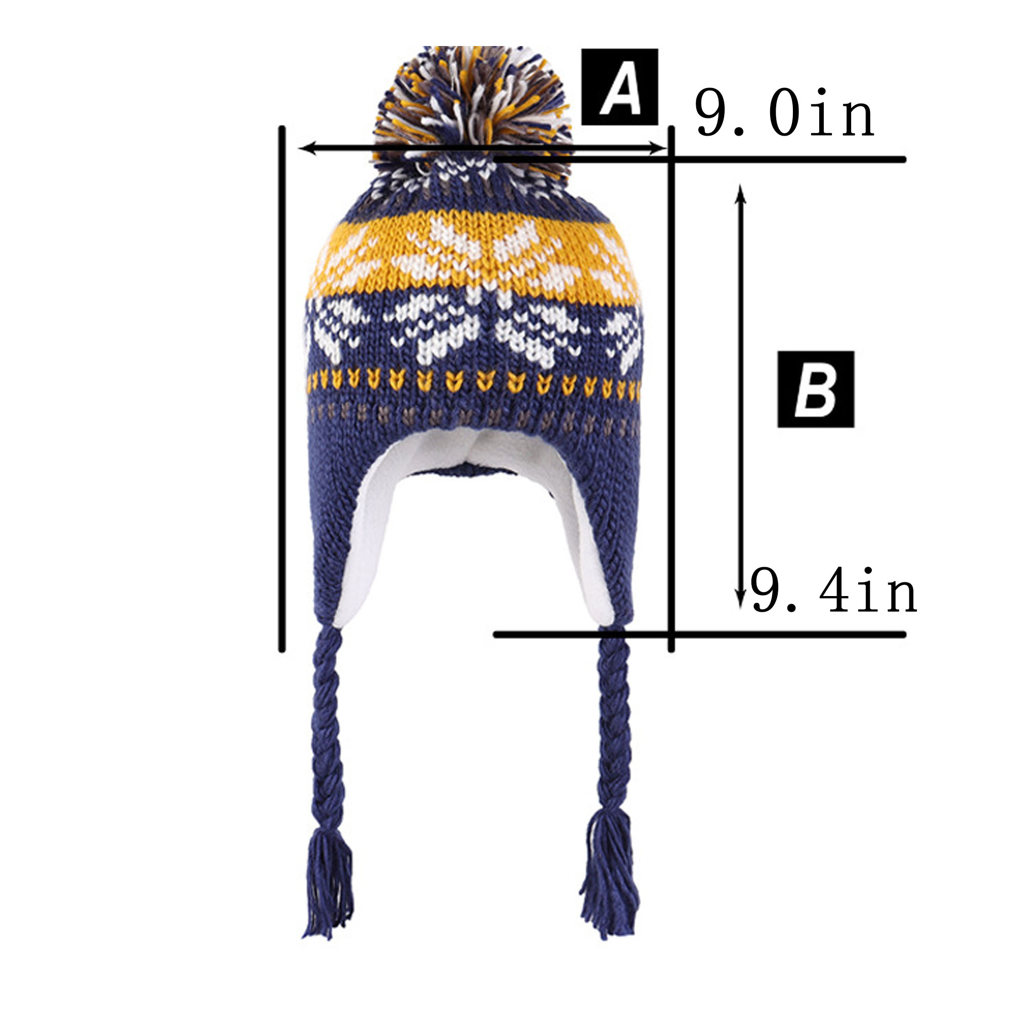Acrylic Youthful And Fun Winter Knit Hat With Pom-Pom And Ear Flaps 4