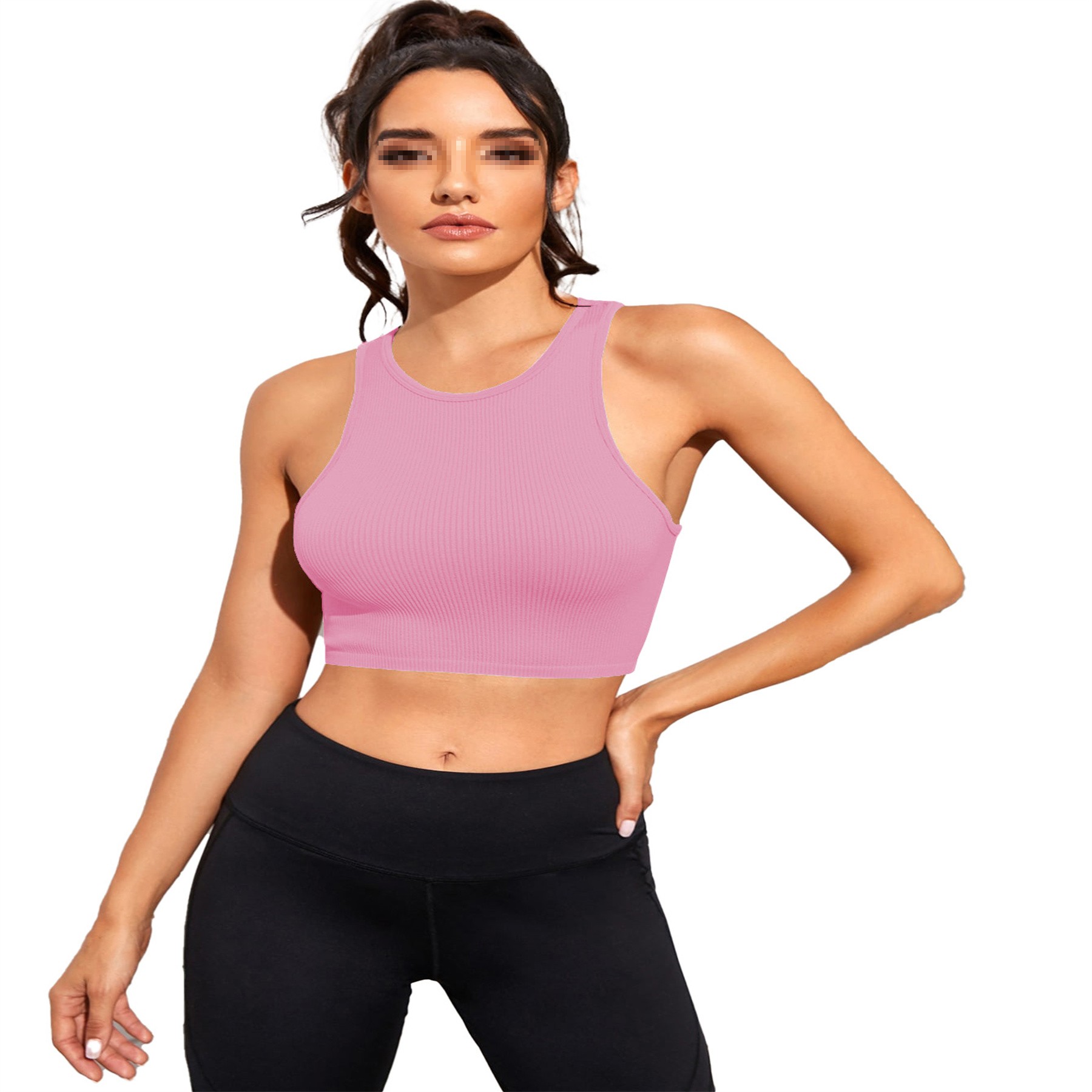 Womens Ribbed Longline Sports Bra 10