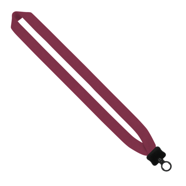 1" Cotton Lanyard with Plastic Clamshell & O-Ring 180