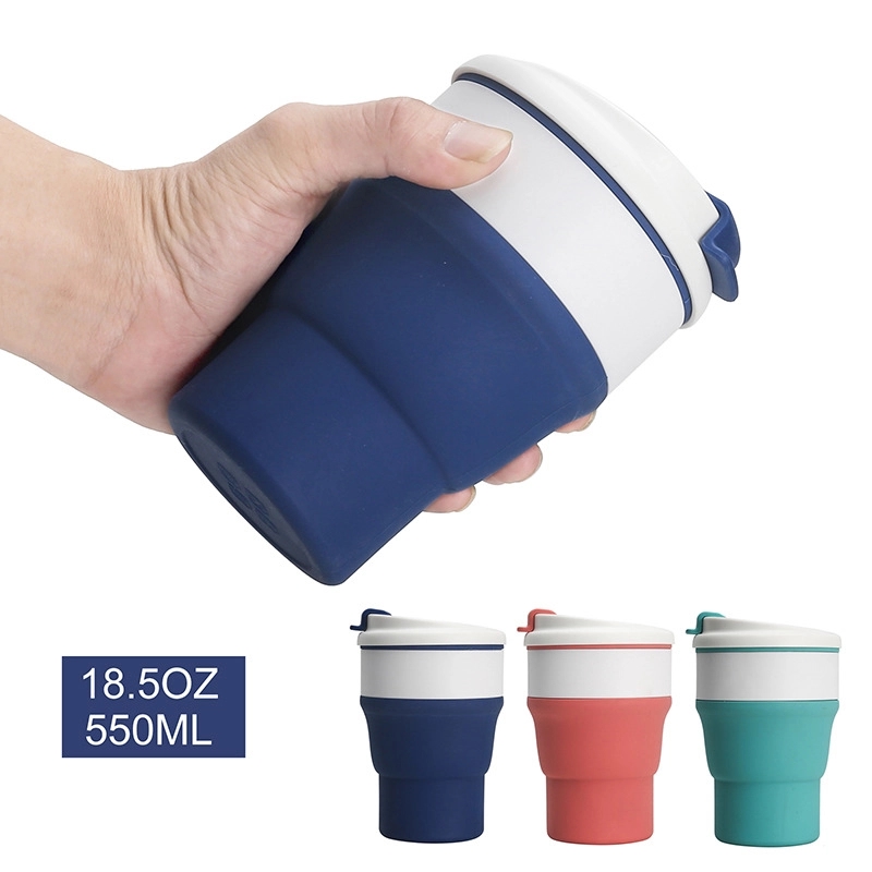 Collapsible Cup Silicone Folding Mug Sport Bottle with Lid 4