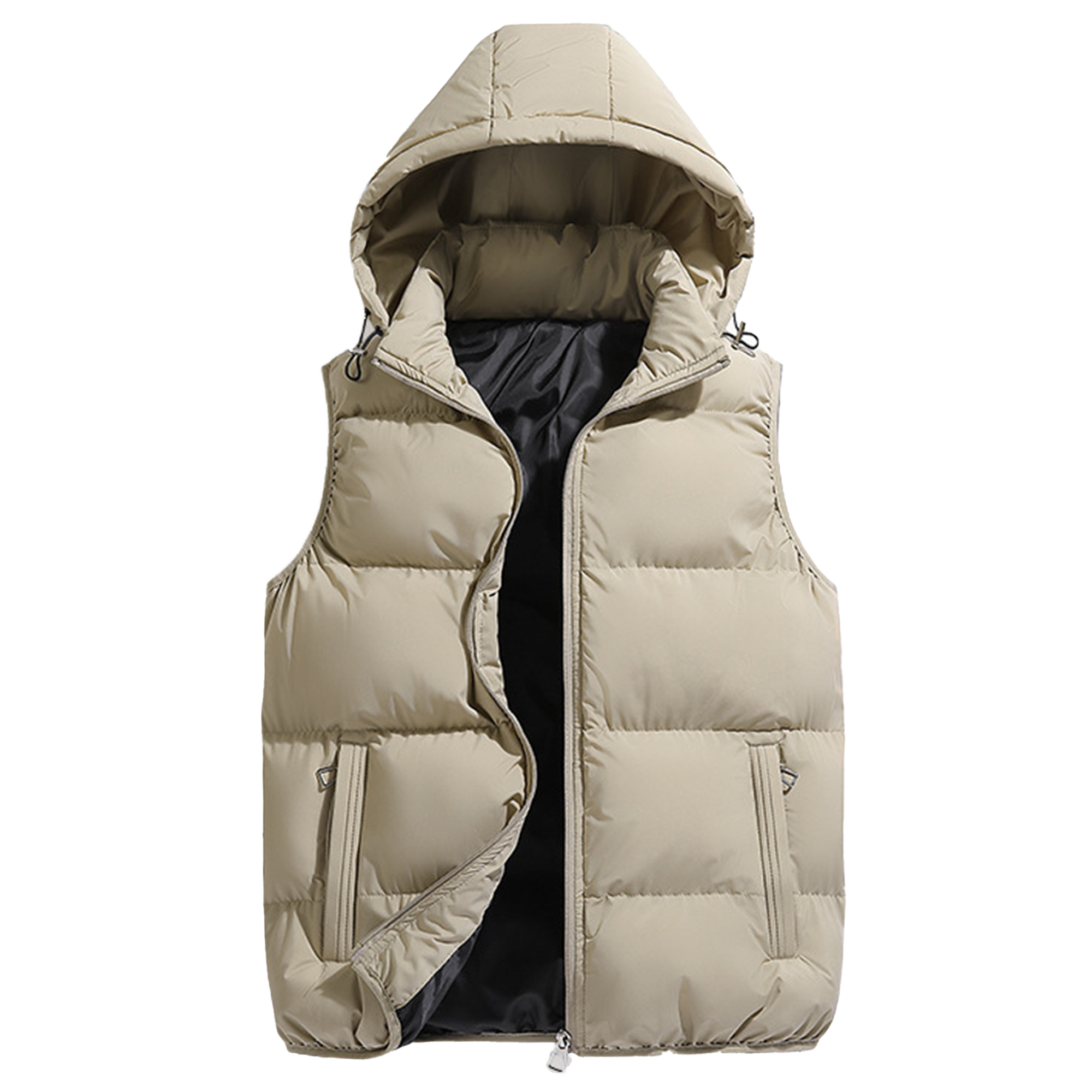 Solid Color Hooded Vest for Men 8