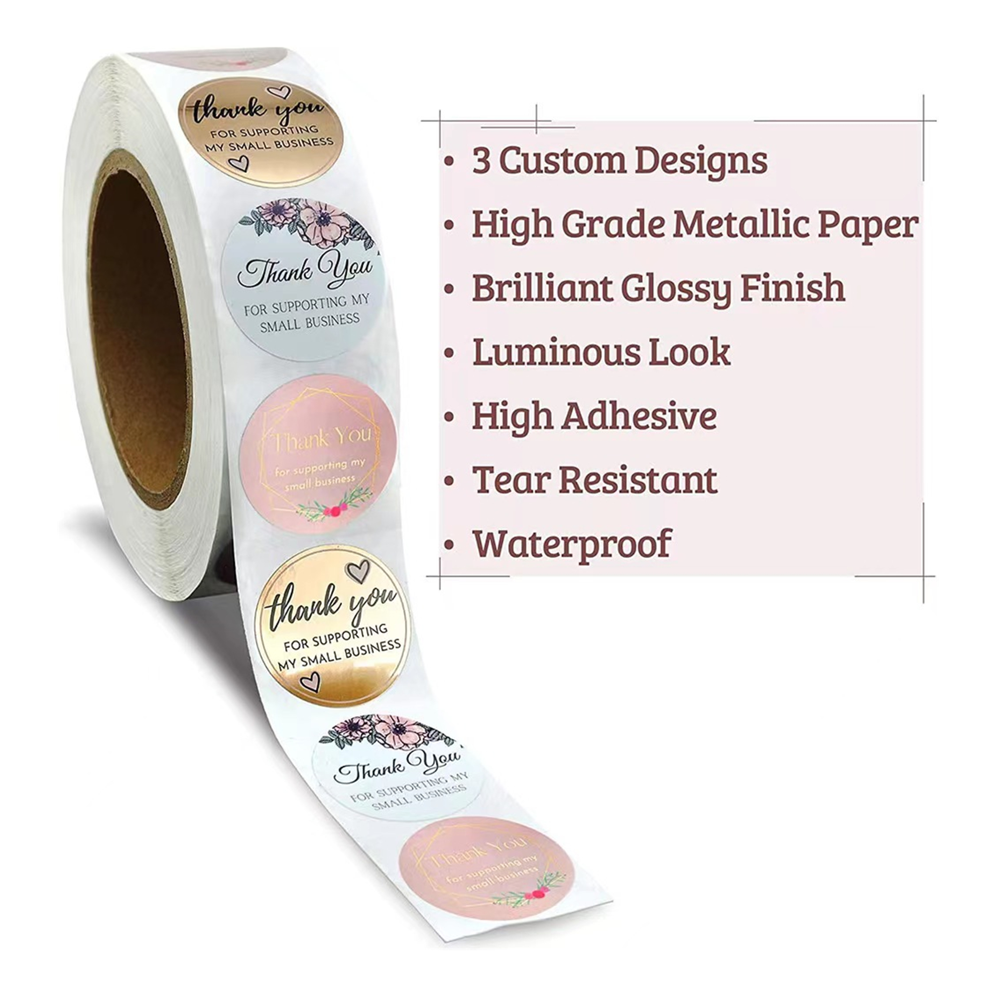 500pcs 1" Self-Adhesive Thank You Stickers 4