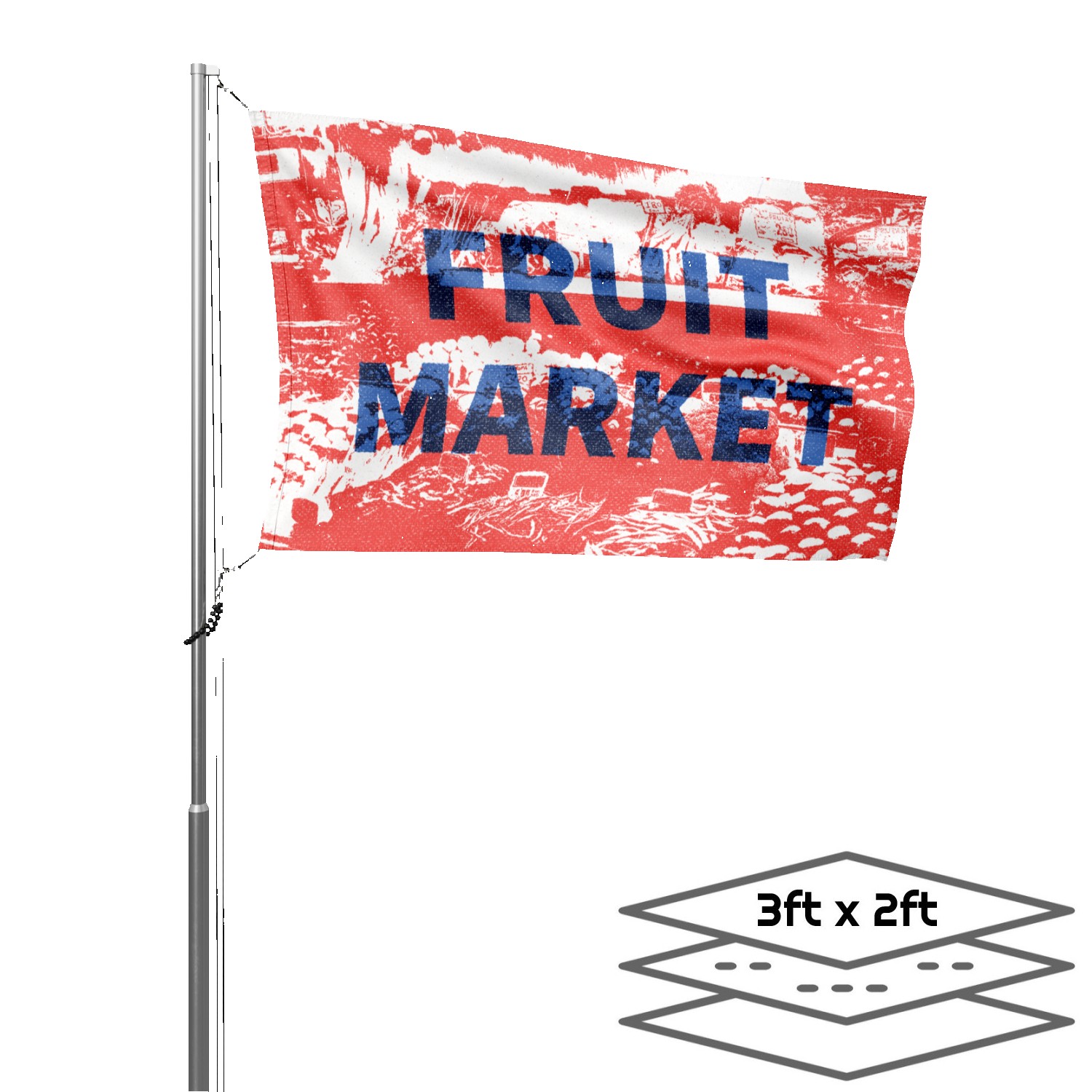 Double-Sided Dye Sublimation 3-Layer 3ft x 2ft Flag 2