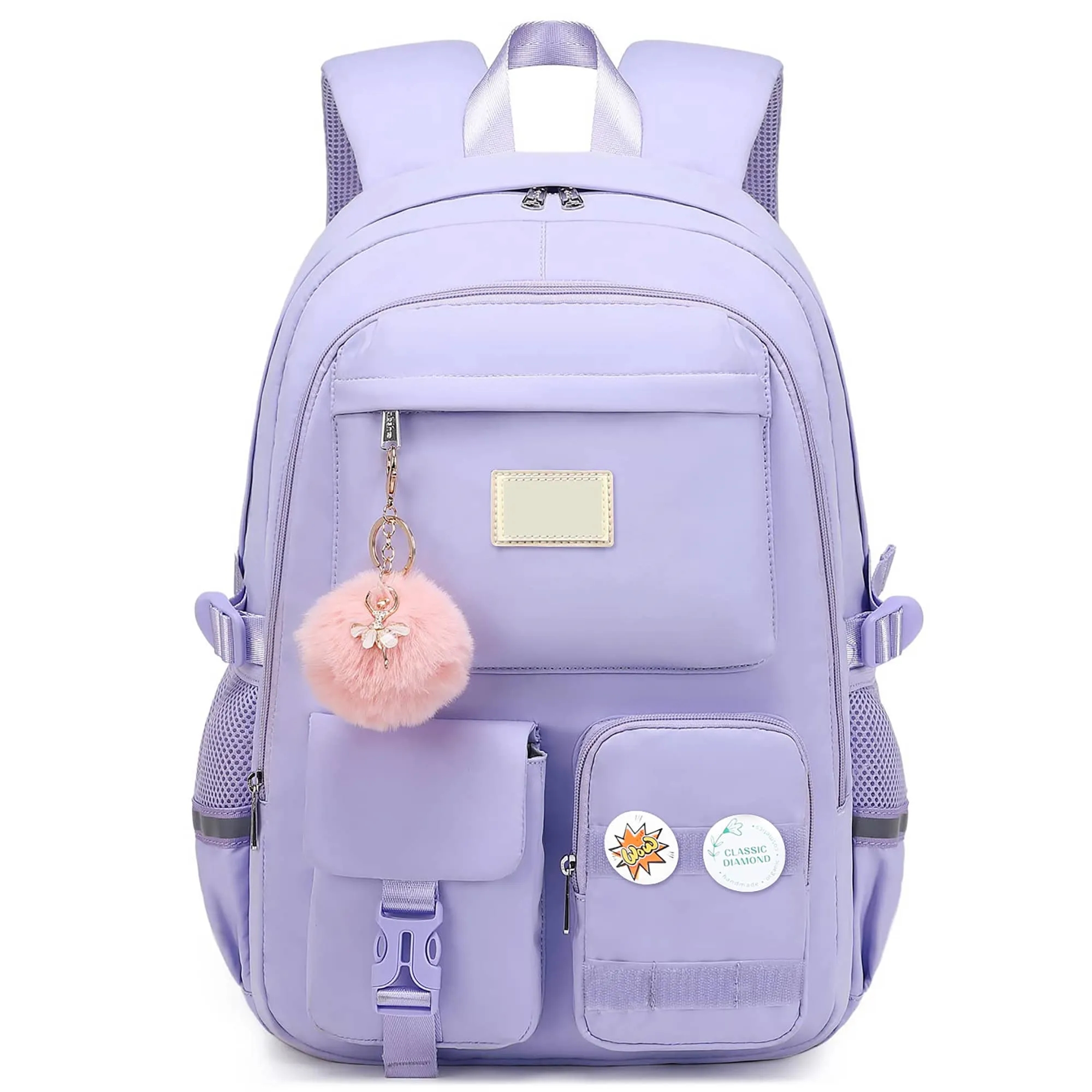 Custom Charming Pom-Pom Nylon Polyester Backpack 5