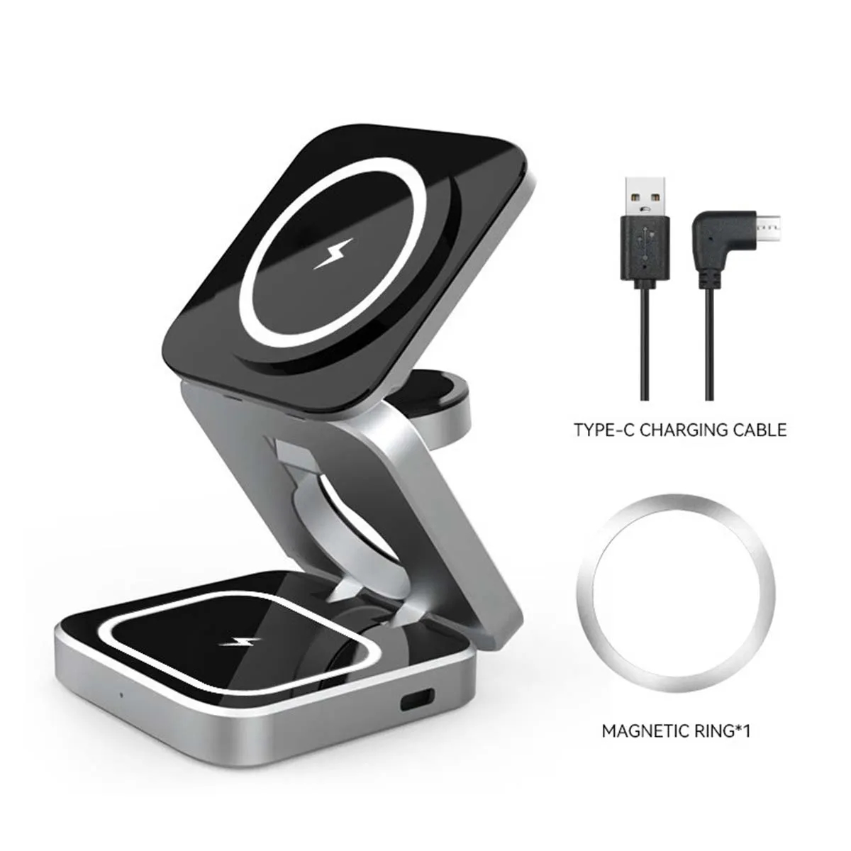3in1 Adjustable Foldable Magnetic Wireless Charging Station 4