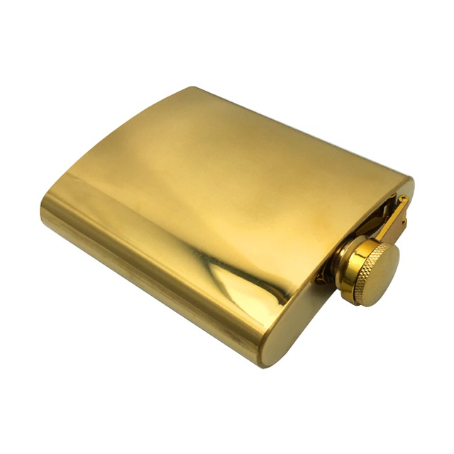 Gold Plated Color Hip Flask 6oz 5