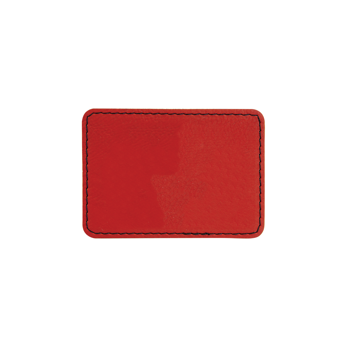 3" x 2" Red Leatherette Rectangular Patch with Adhesive 2