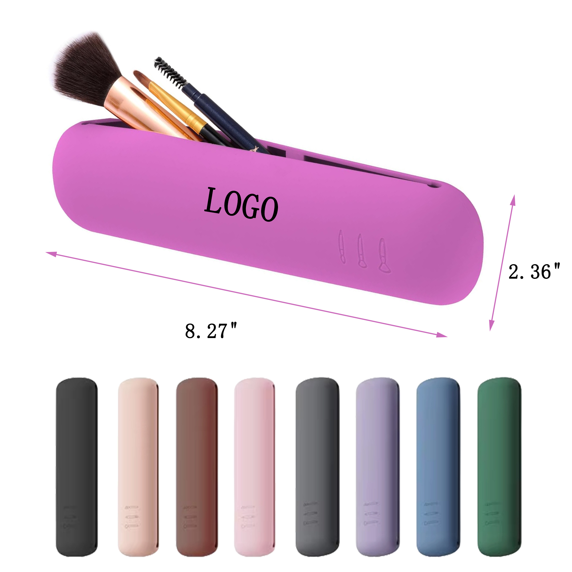 Magnetic Closure Silicone Cosmetic Brush Organizer 2