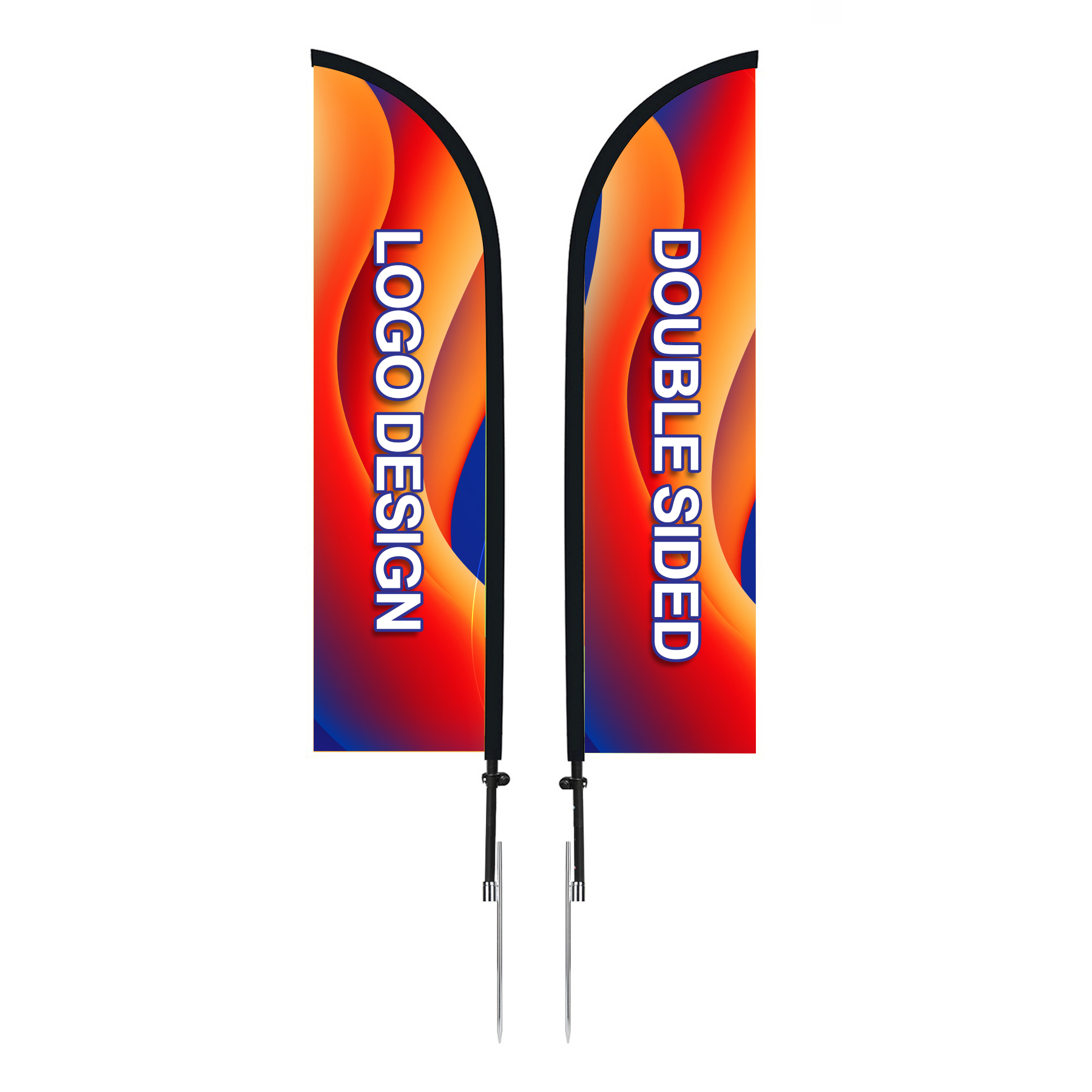 9' Feather Flag Kit- Double Sided W/Spike Base 4