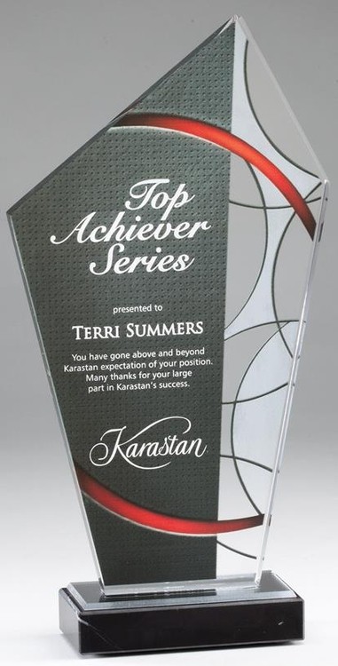 11" Stained Glass Acrylic Award with Marble Base 1