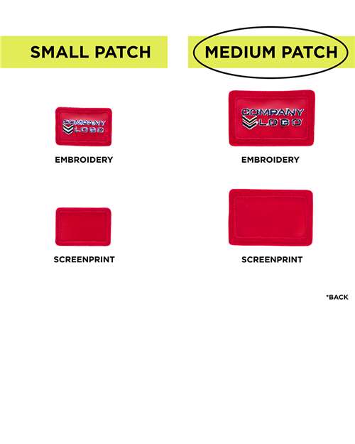Medium Blank Red Patch - Qty 10 - MPF10 10