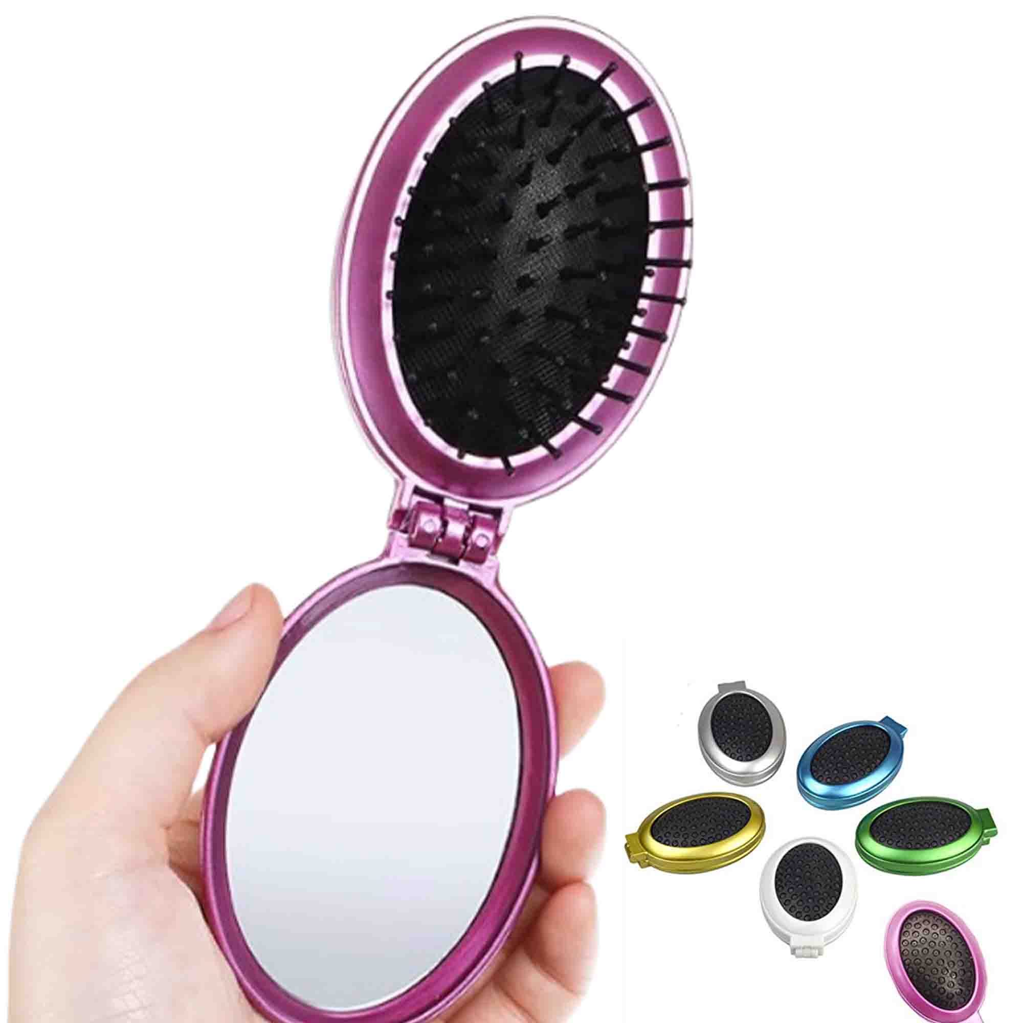Folding Travel Small Hair Comb with Mirror 2