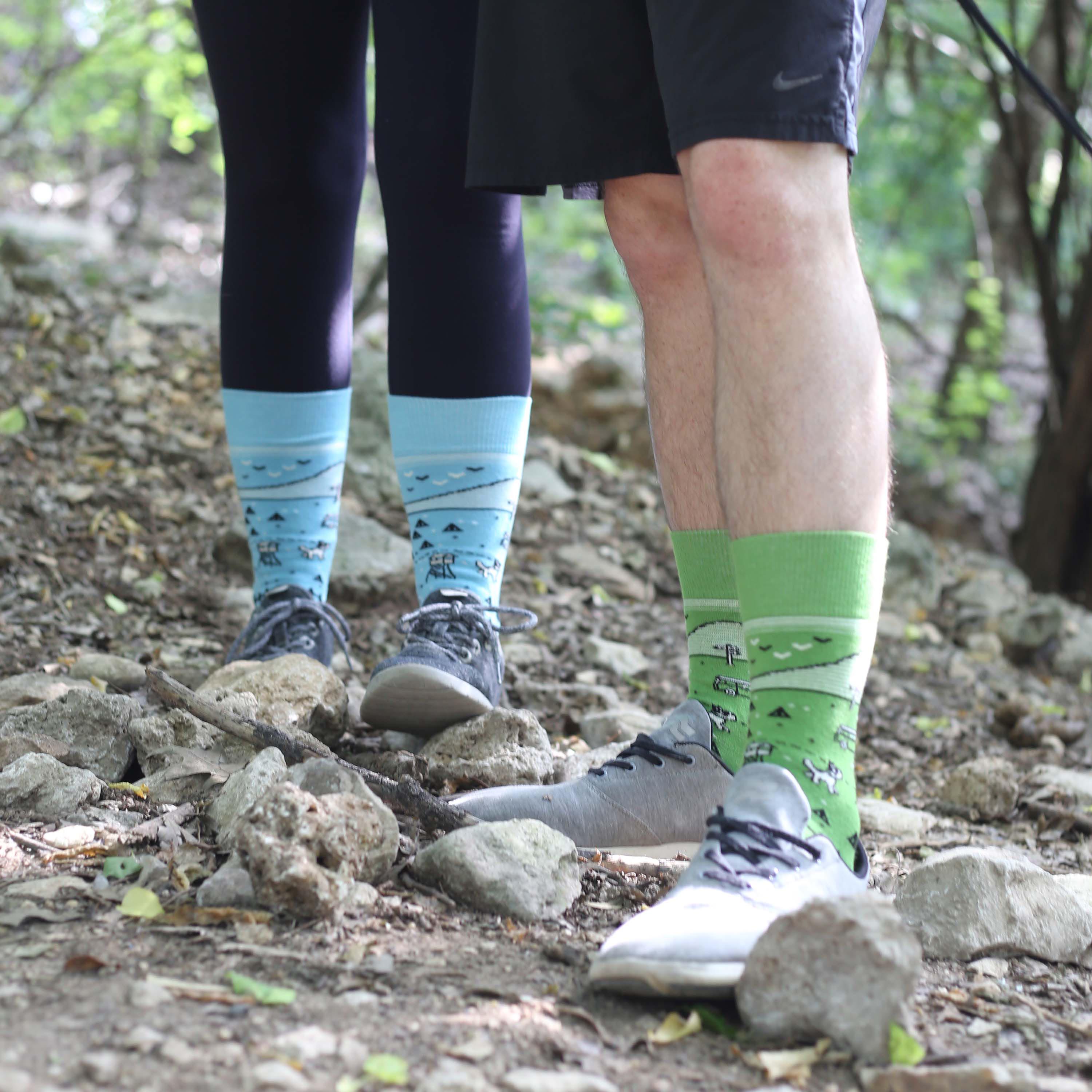 Patterned Hiking Socks - Stylish Comfort for Trail Adventures - American Made 1
