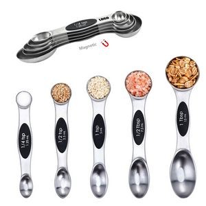 Stainless Steel Magnetic 5 In 1 Dual Measurement Spoons With Silicone Handle 17