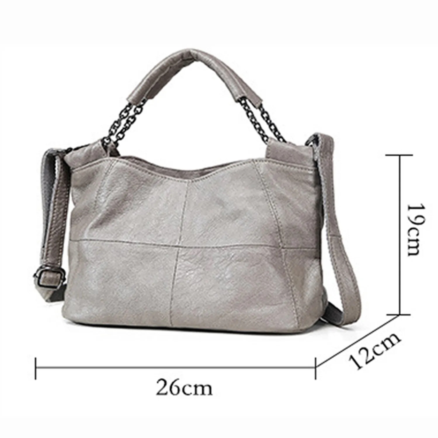 Genuine Leather Chain Handle Bag 16