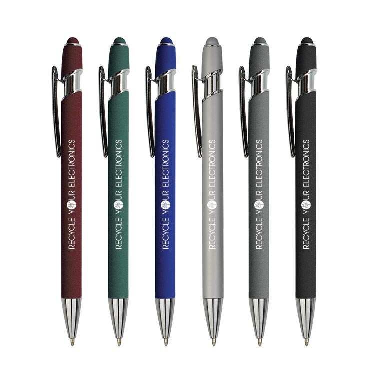 Soft Touch Ballpoint Stylus Metal Pen- CLOSE OUT 1