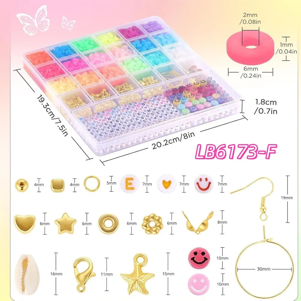 Lot DIY Friendship Bracelet Making Kit Beads and Charms Set 17