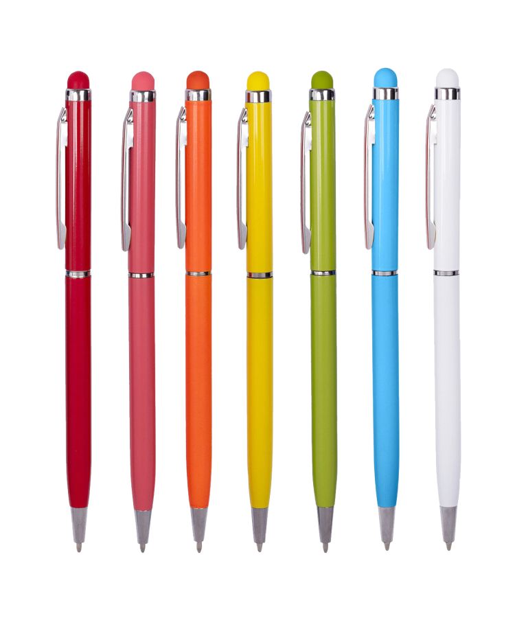 Union Printed - Colored Slim Stylus Twist Metal Pen 8