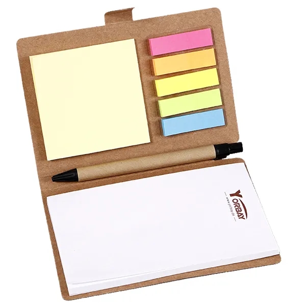 Kraft Notepad with Sticky Notes and Pen 4