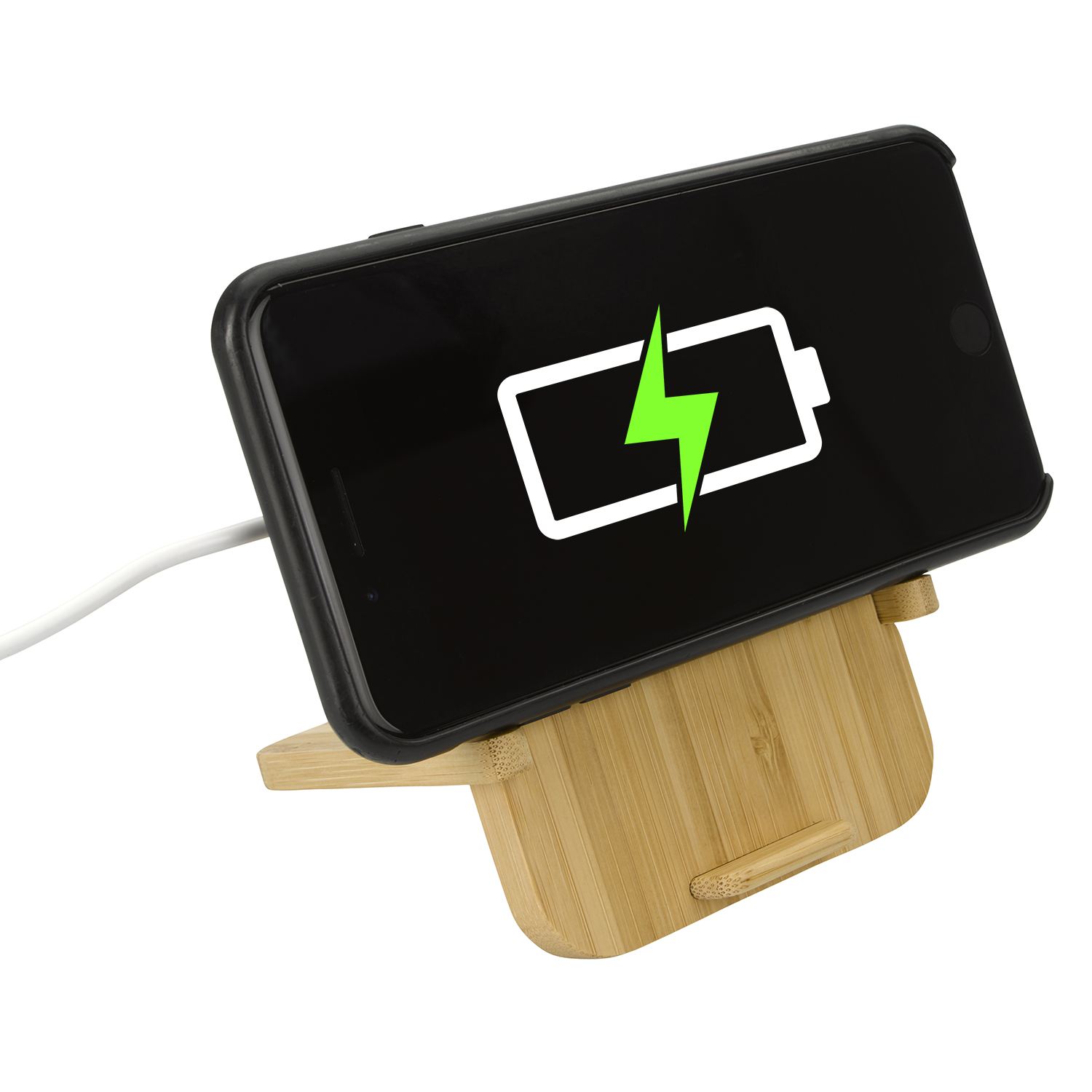 Bamboo 10W Wireless Charger with Phone Holder