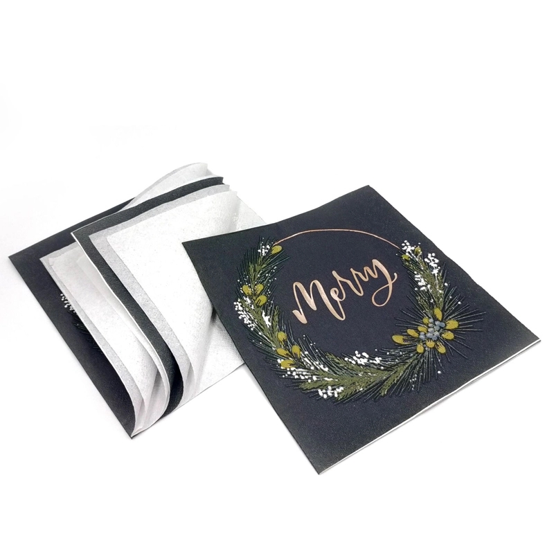Custom Gold Foil Disposable Floral Paper Napkins 4