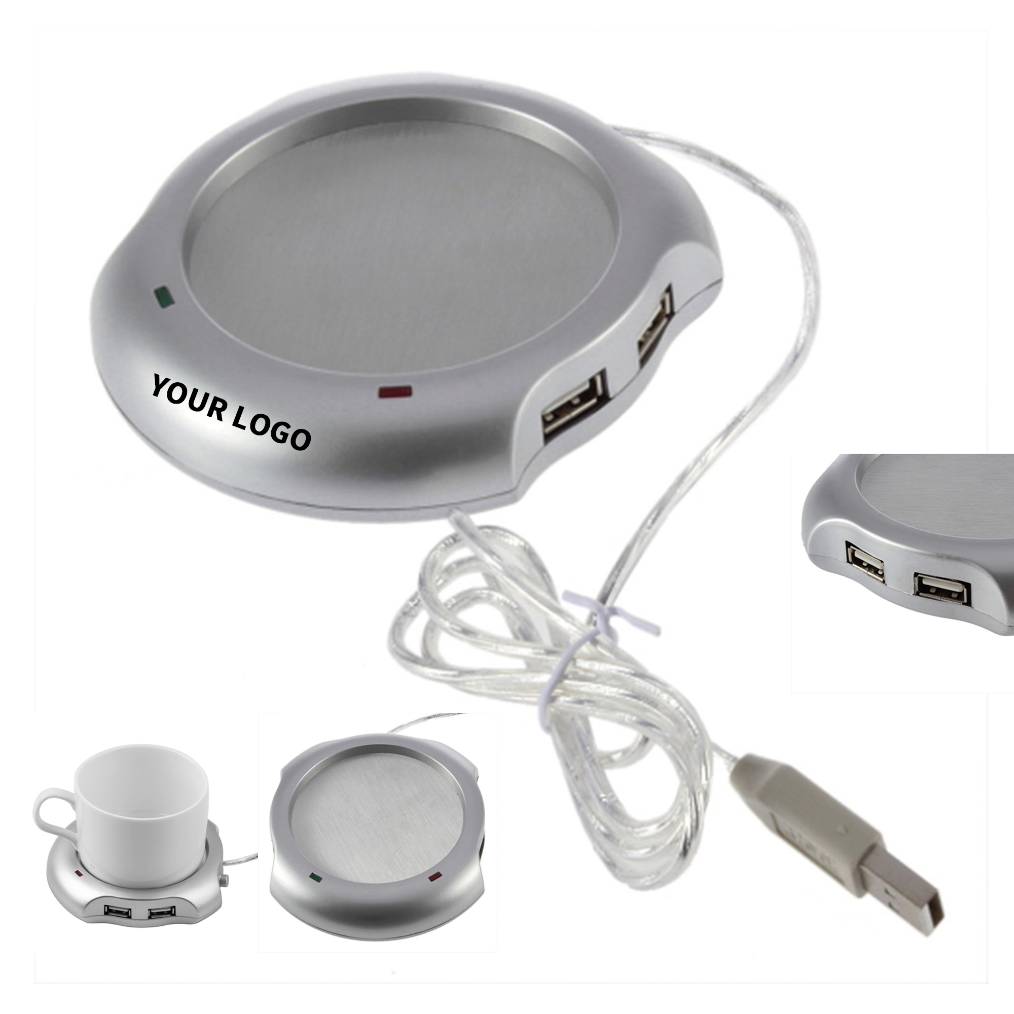 USB Drink Warmer With Aluminum Plate And 4 Port Hub 2