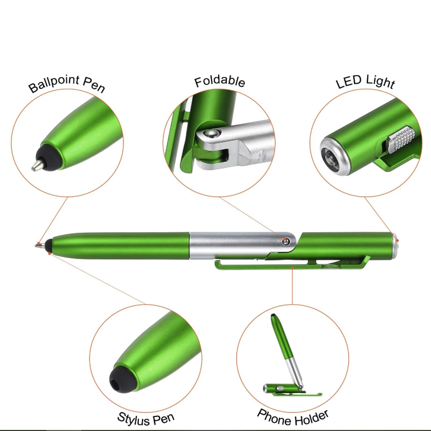 LED Phone Holder Touch Screen Capacitive Ballpoint Pens 3