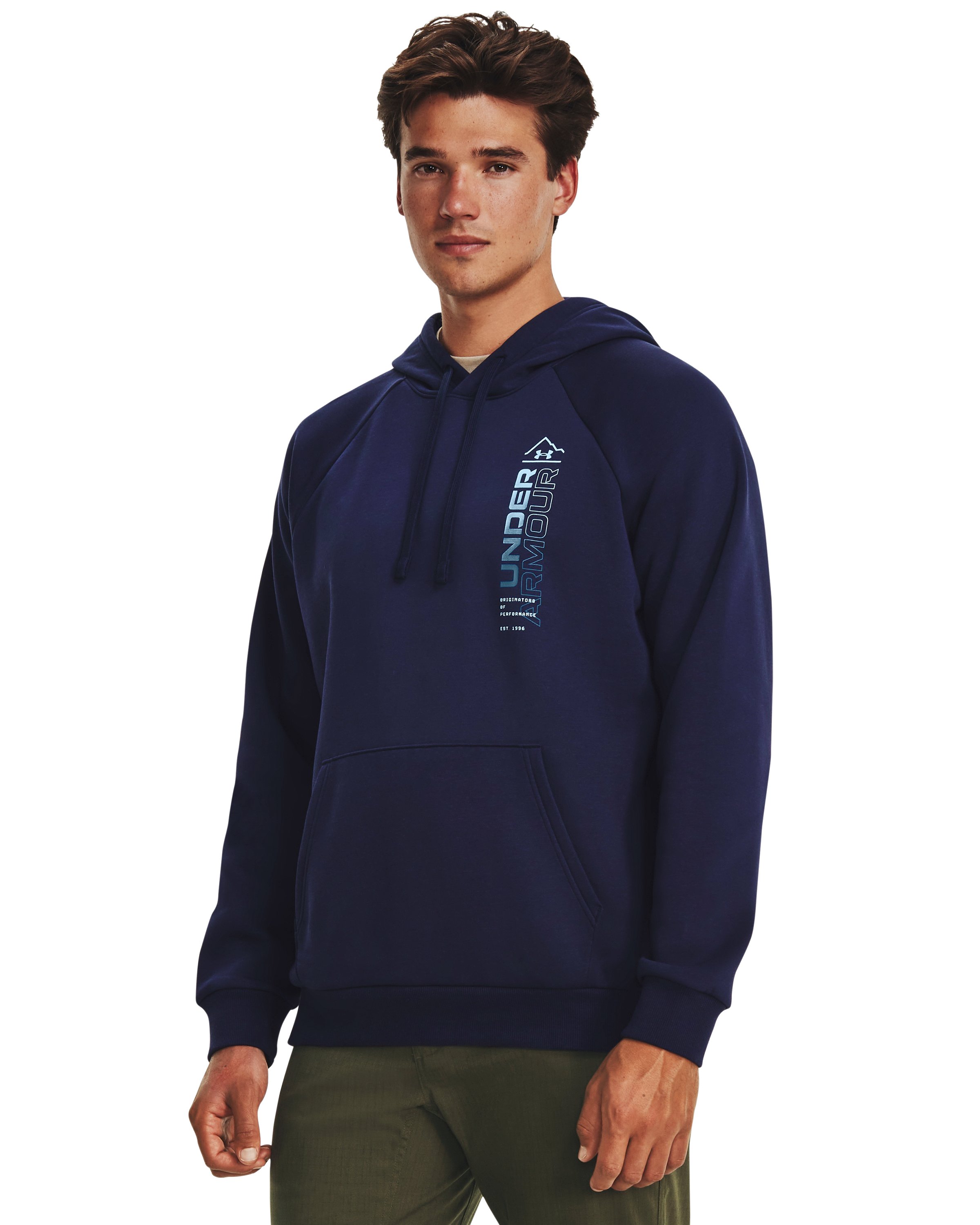 Men's UA Rival Fleece Wordmark Hoodie, custom hoodie or sweatshirt with logo imprint 2