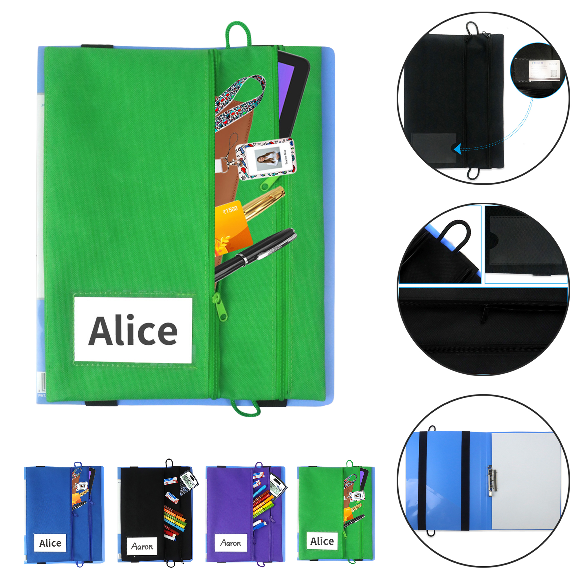 A4 File Folder Pencil Pouch Tablet Organizer Bag Multi-functional Office Student Supply Storage Case 3