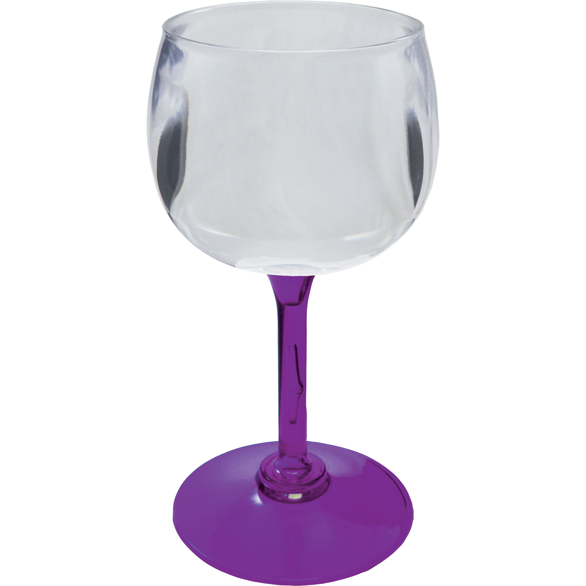 12oz Standard Stem Plastic Wine Goblet with Your Choice of Stem Color