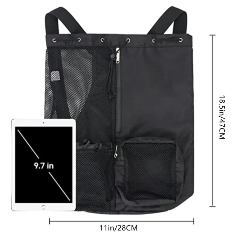 Mesh Drawstring Beach Backpack with Pocket 6