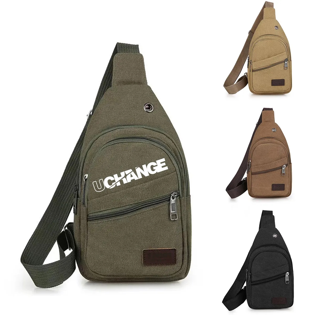 Casual Canvas Crossbody Sling Bag With Earphone Port 7