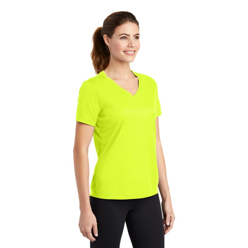 Sport-Tek Women's PosiCharge RacerMesh V-Neck Tee. 104