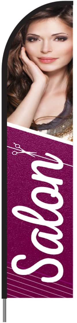 Hair Salon Feather Flag Kit 15' Feet Feather Flag Sign Outdoor Banner 2