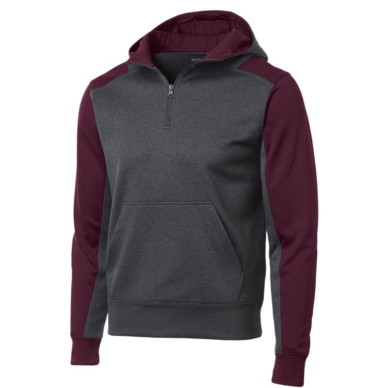 Sport-Tek Tech Fleece Colorblock 1/4-Zip Hooded Sweatshirt. 29