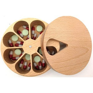 Wooden 7 Compartment Pill Case 14