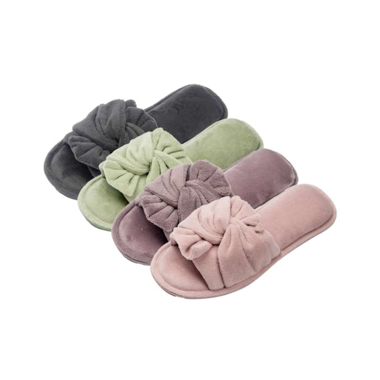 Women's Indoor Twist Ribbon Open Toe House Slippers Assorted S-XL 1