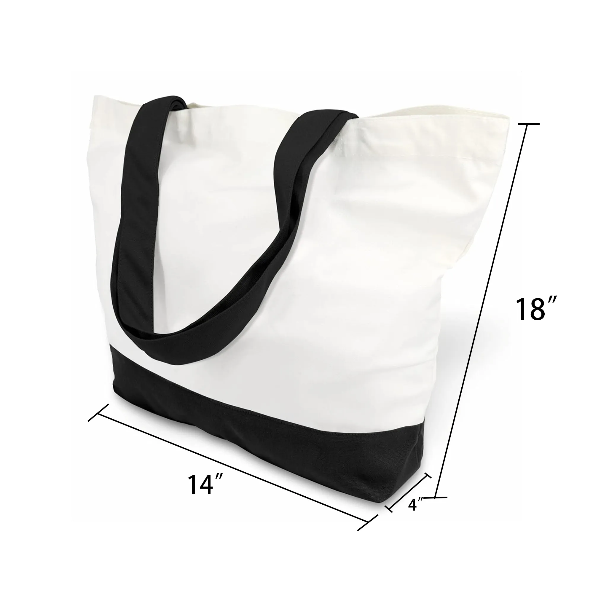 MOQ50 Cotton Tote Bag With Zipper, custom tote bag with logo imprint 2