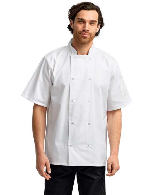 Unisex Ten Studded Front Short Sleeve Chef Coat - RP664 8
