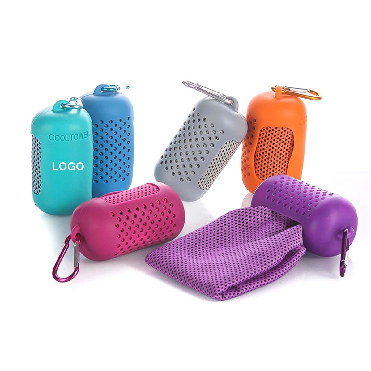 Cooling Microfiber Towel With Silicone Case 3