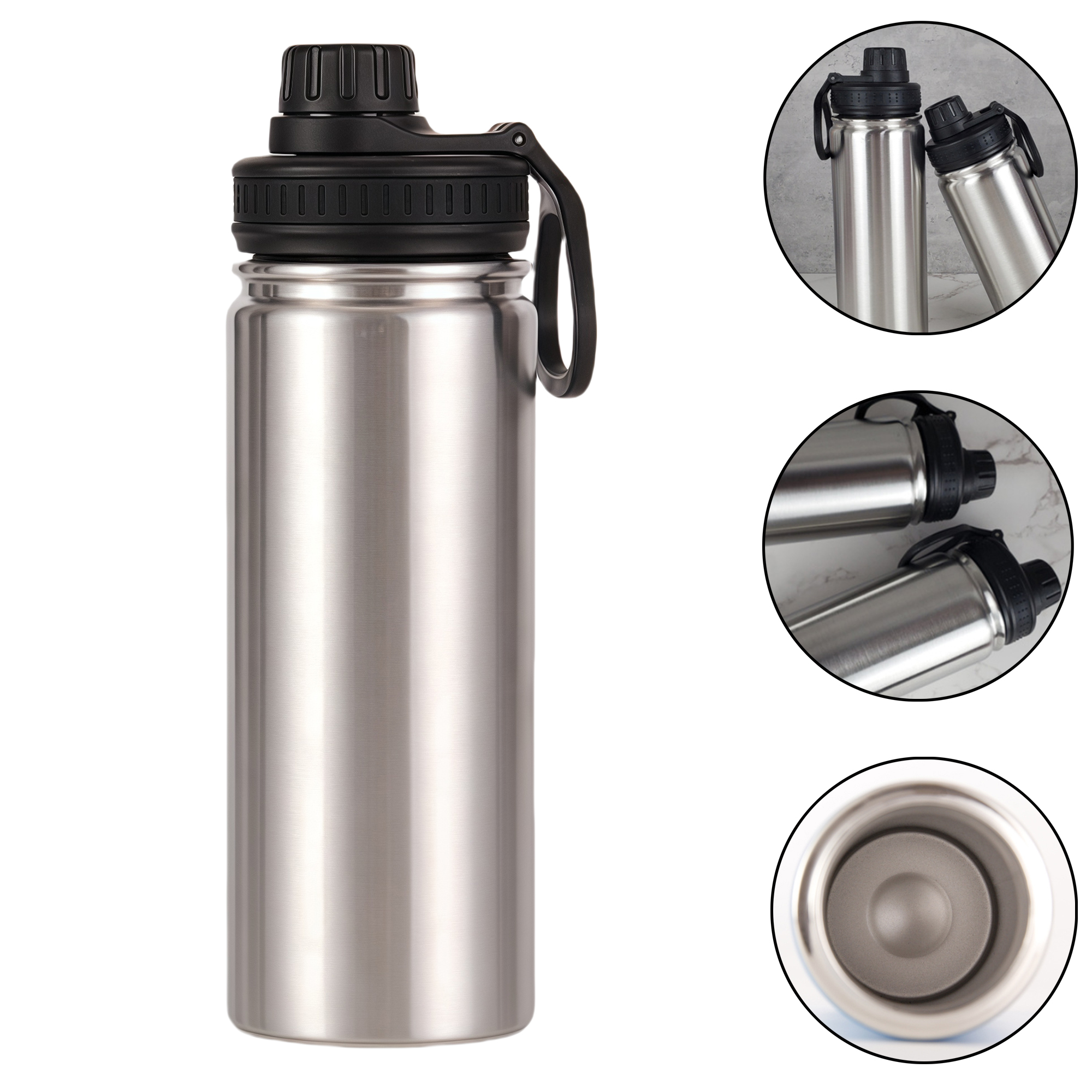 12oz 304 Stainless Steel Vacuum Insulated Sports Water Bottle with Handle 2