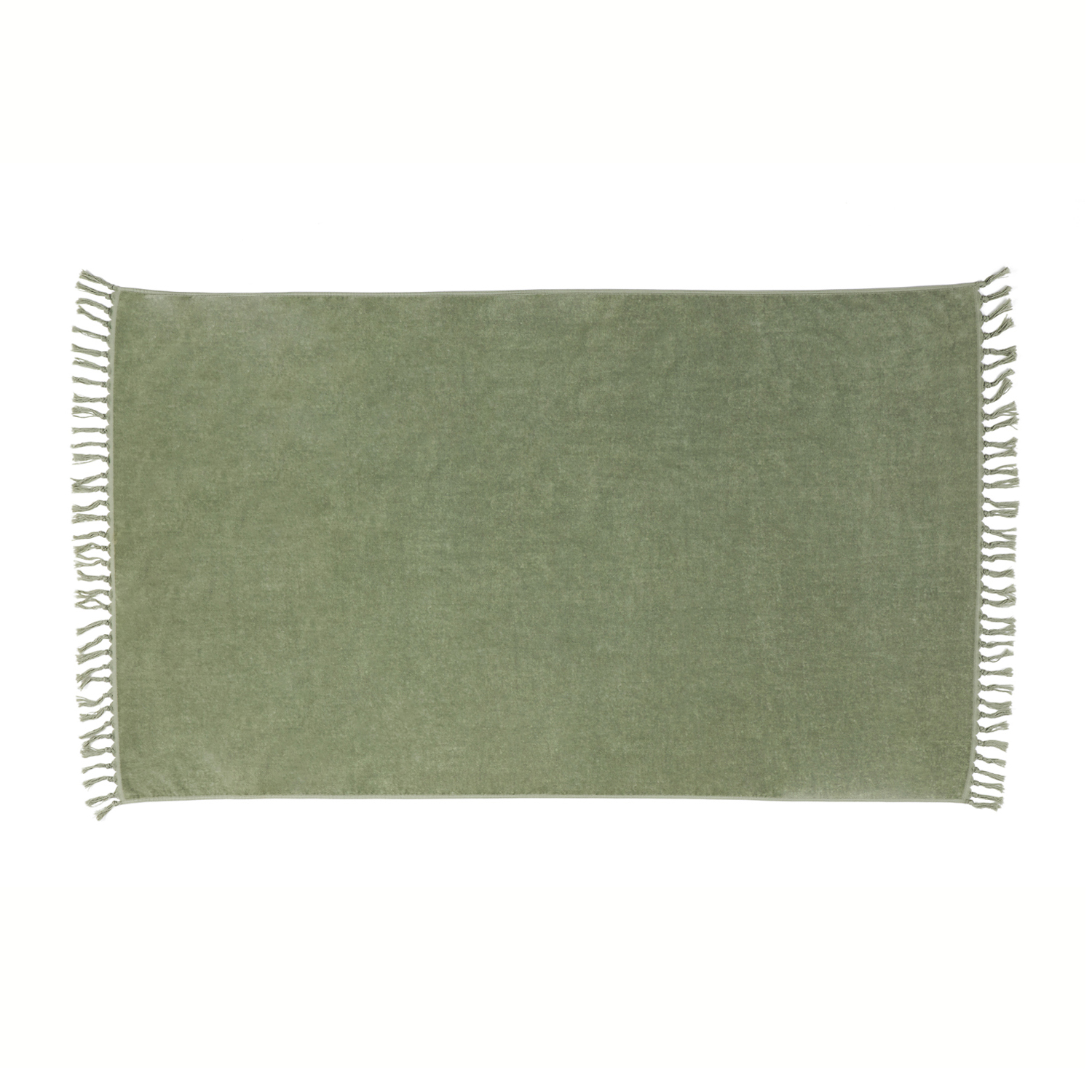 35x60 Recycled Cotton Terry Velour Beach Towel with Fringes 3
