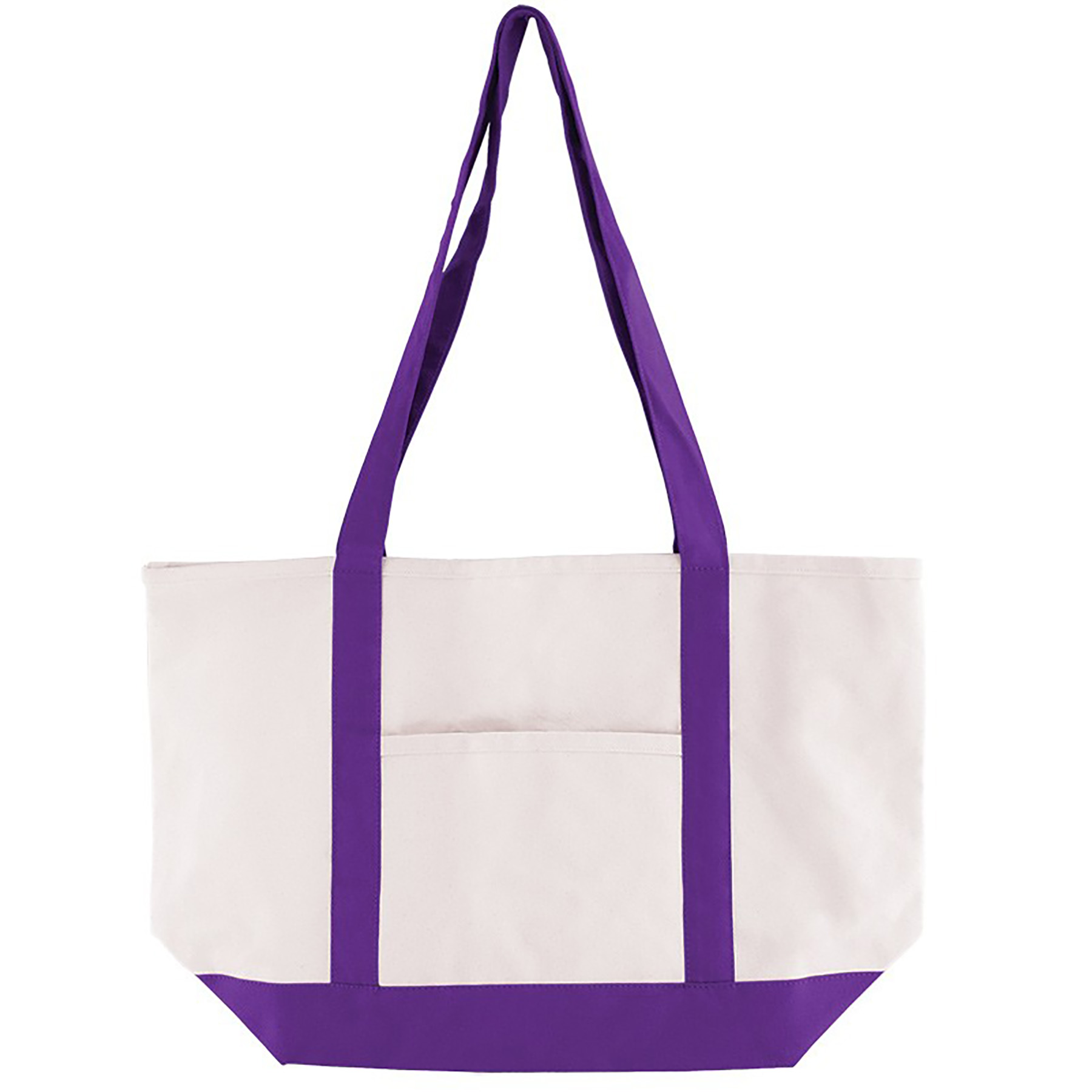 Open Top Heavy Duty Deluxe Tote Bag with Outer Pocket, custom tote bag with logo imprint 3
