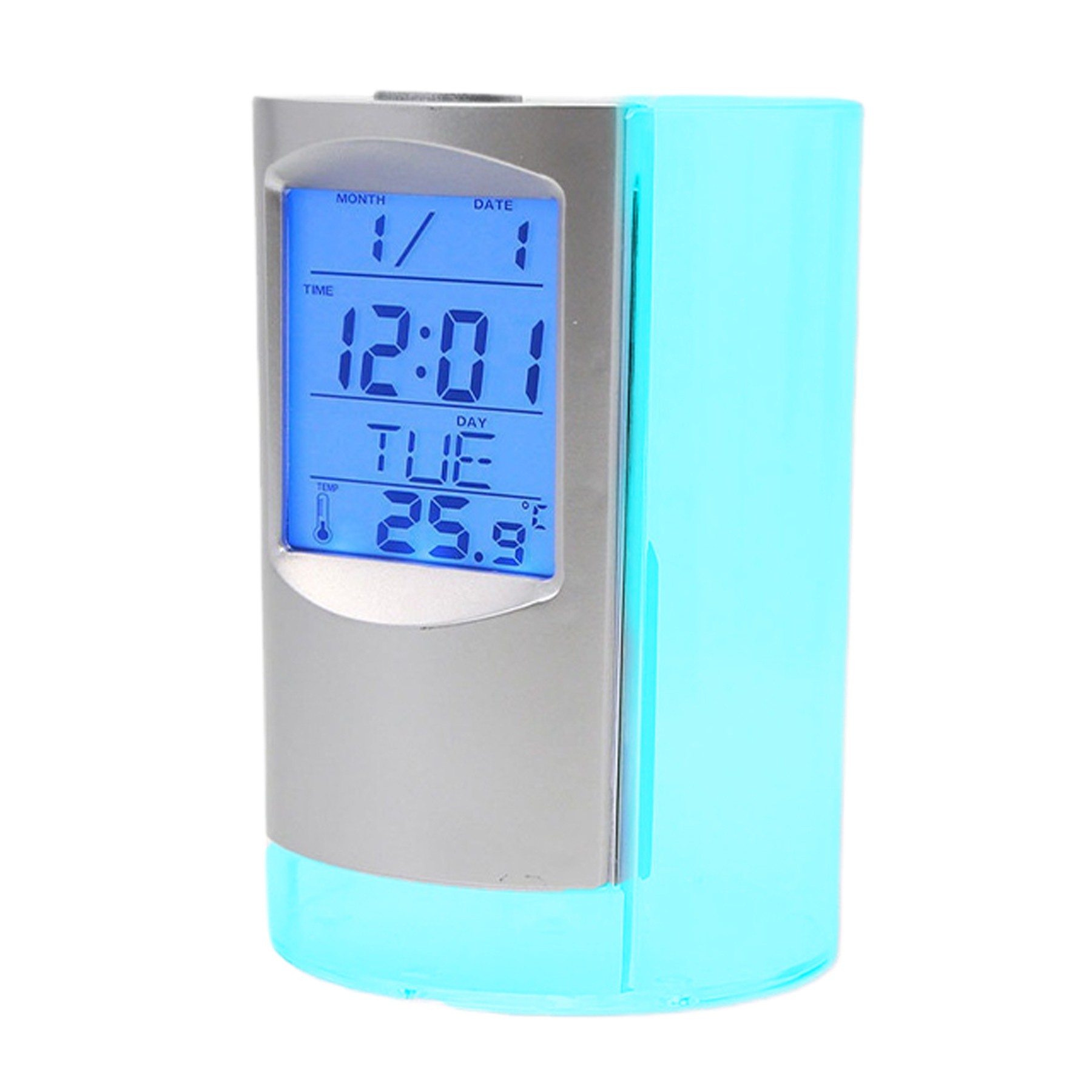Desktop Alarm Clock Pen Holder 6