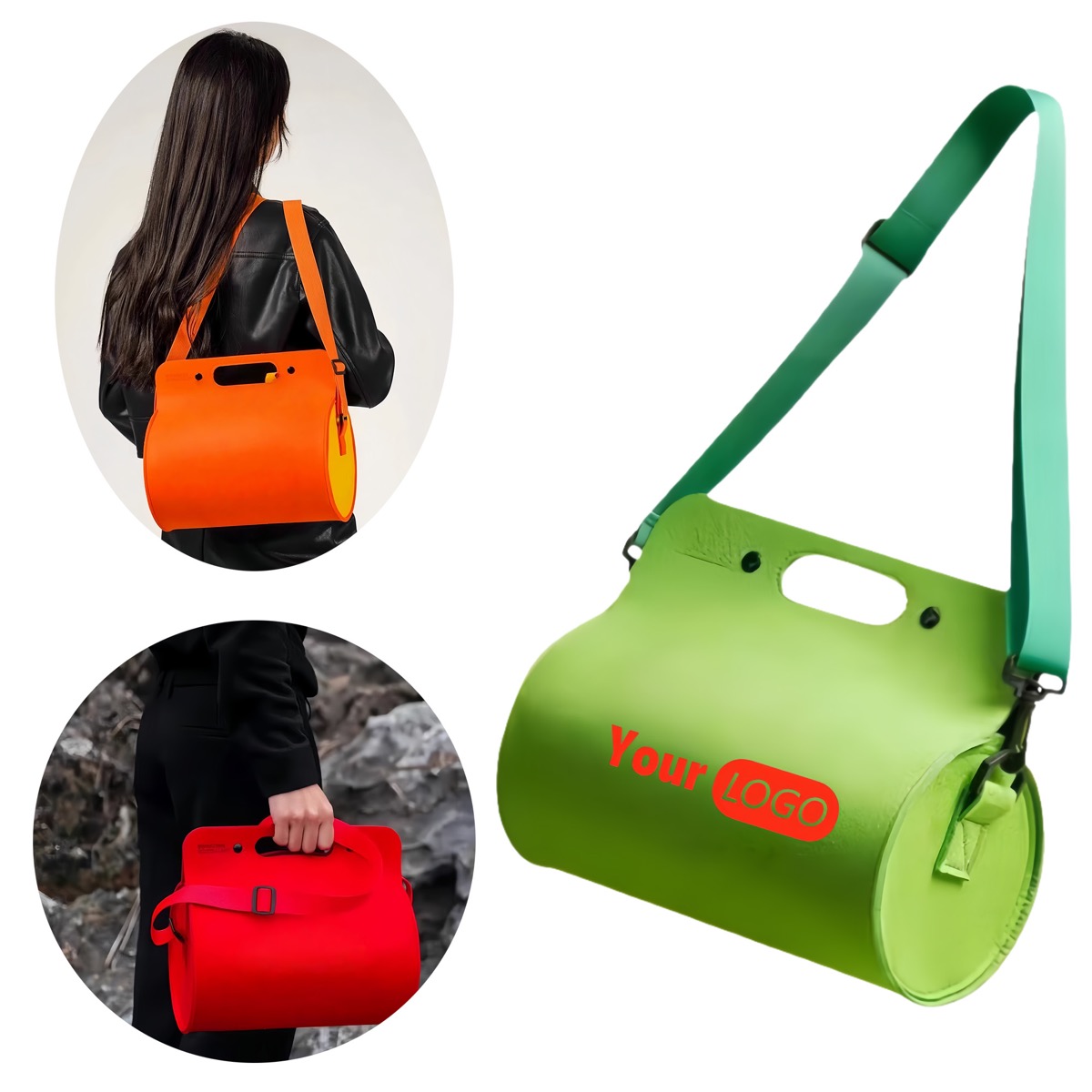Cylindrical Felt Crossbody Bag 3