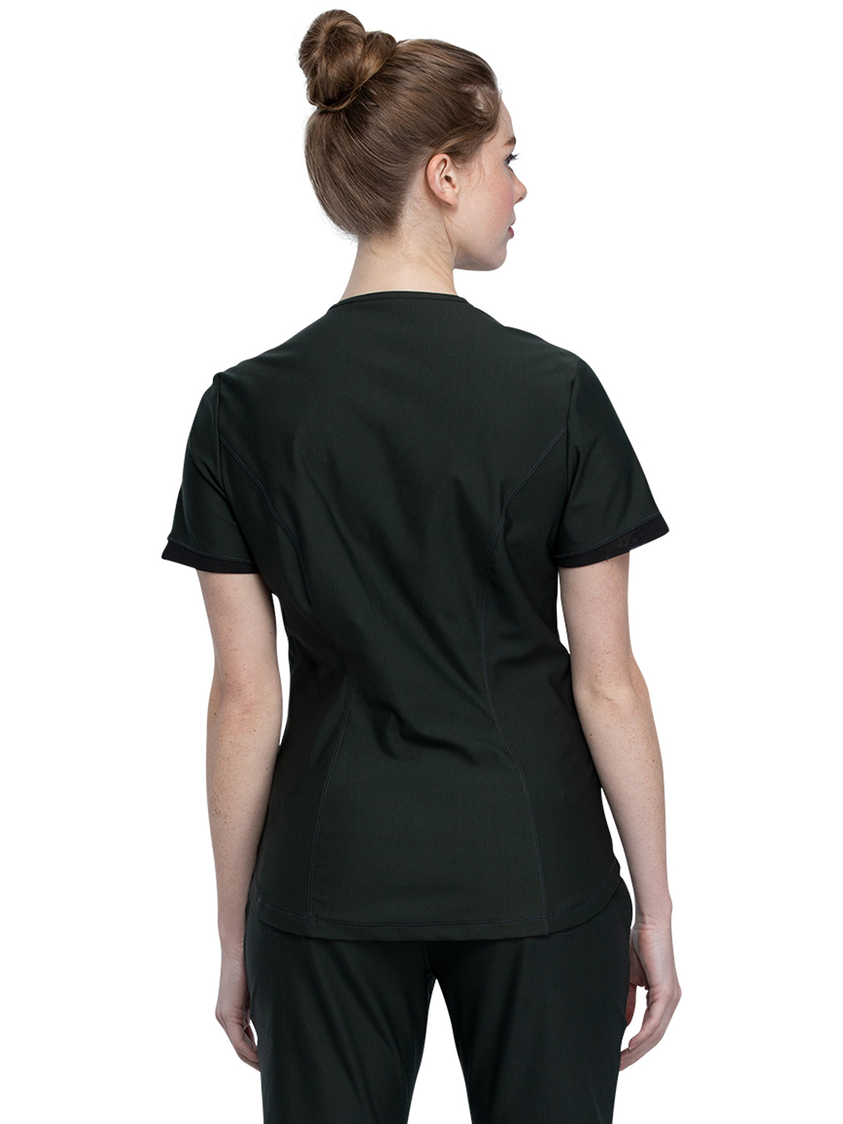 Cherokee - Form - Women's 2-Pocket Curved Hemline V-Neck Top 2