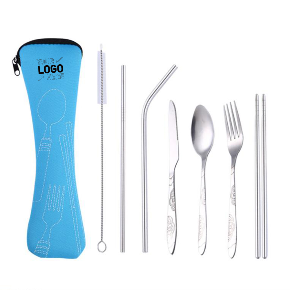 travel stainless steel cutlery bag set 3