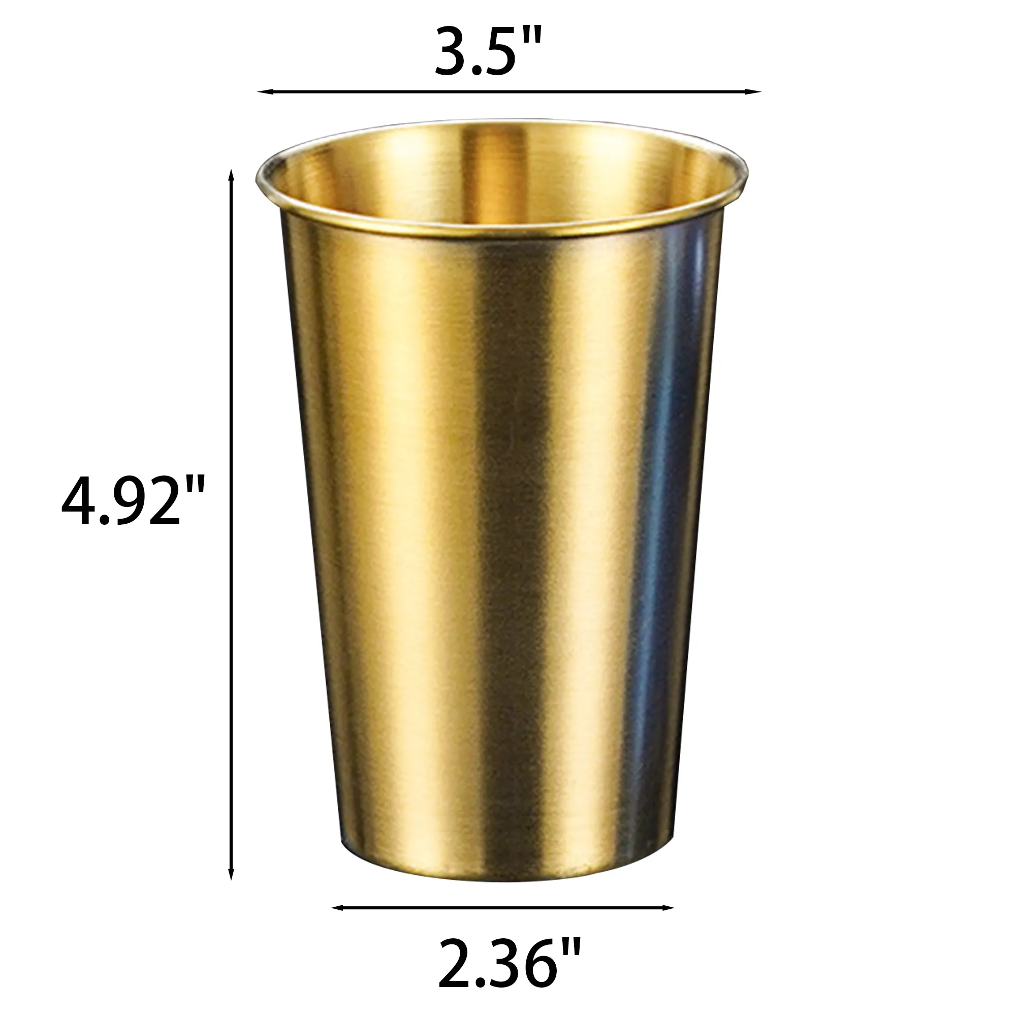16.9oz Golden Stainless Steel Pint Cup 2