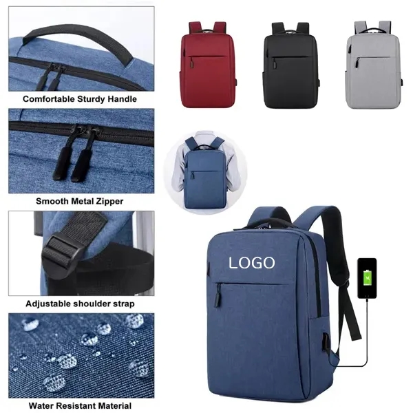 Slim Laptop Backpack with USB Charging Port 9