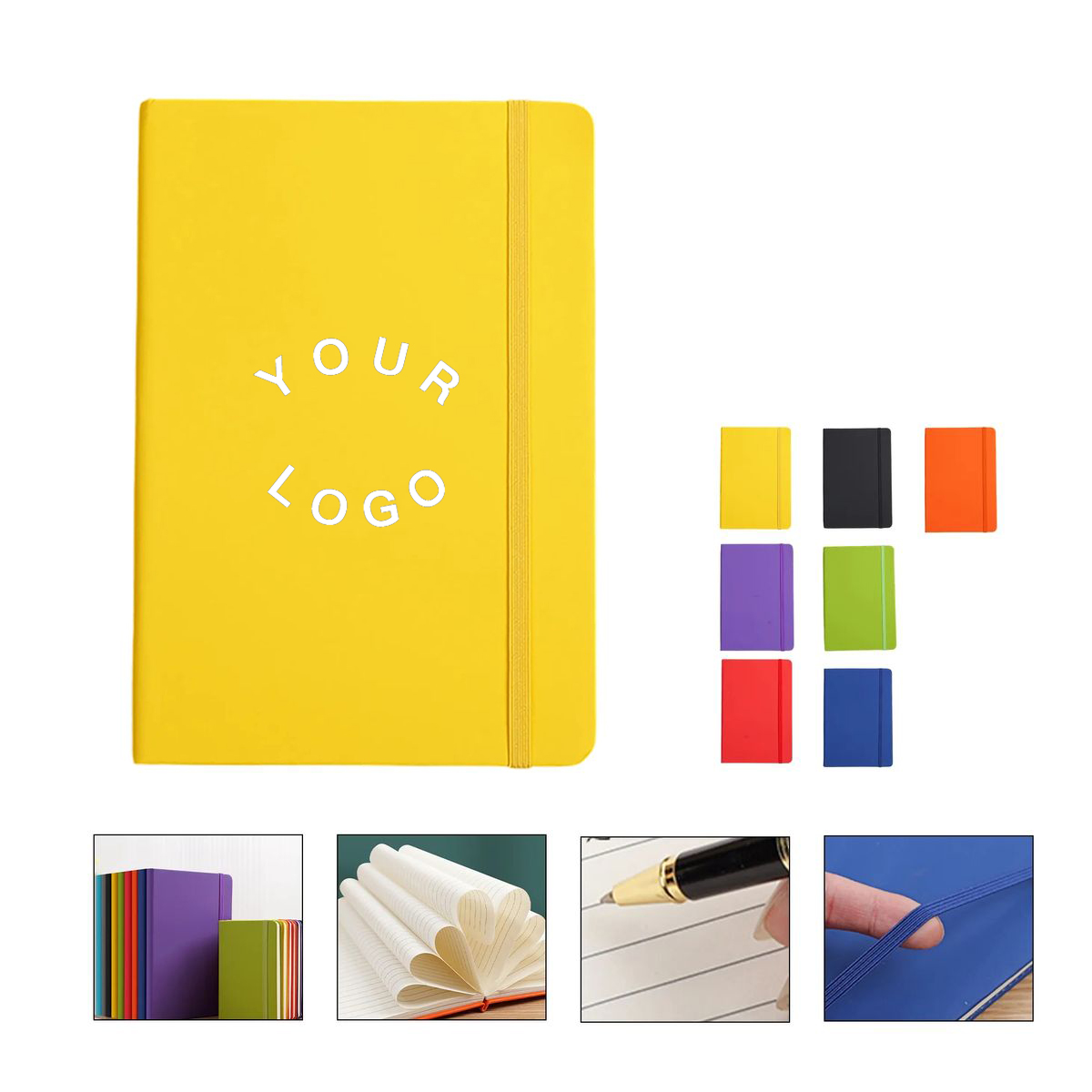 Classic A5 Notebook PU Cover with Elastic Closure 2